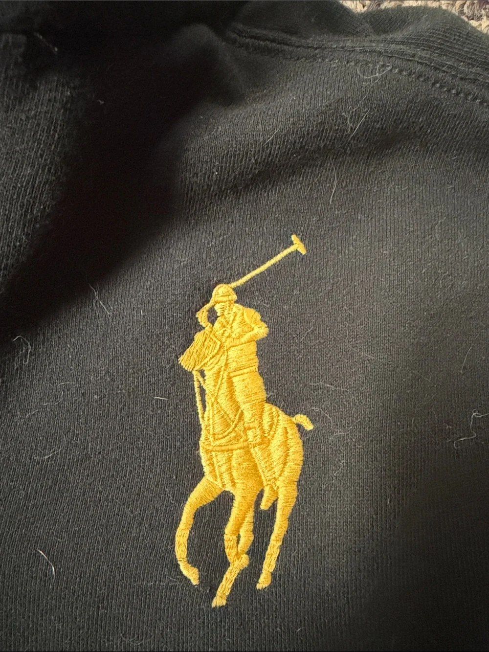 Ralph Lauren Boy’s Black Quarter-Zip Polo Big Pony Sweater